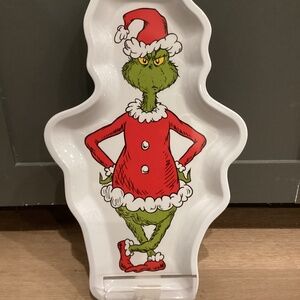NEW HOW THE GRINCH STOLE CHRISTMAS LARGE OVAL COOKIE PLASTIC PLATE